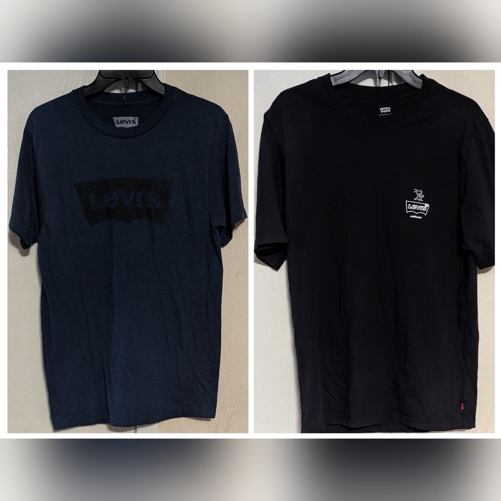 LEVI'S Men's 2PCS Graphic T-shirt Classic Logo - Navy/Black Size S New/Used
